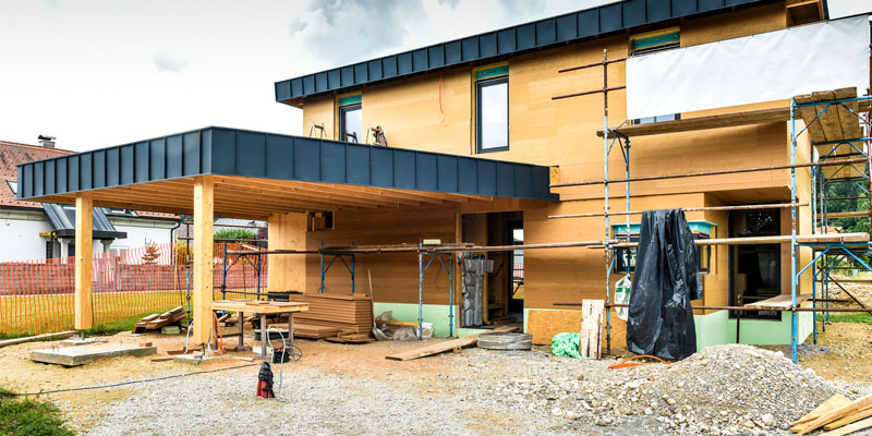 extension d'une maison en construction